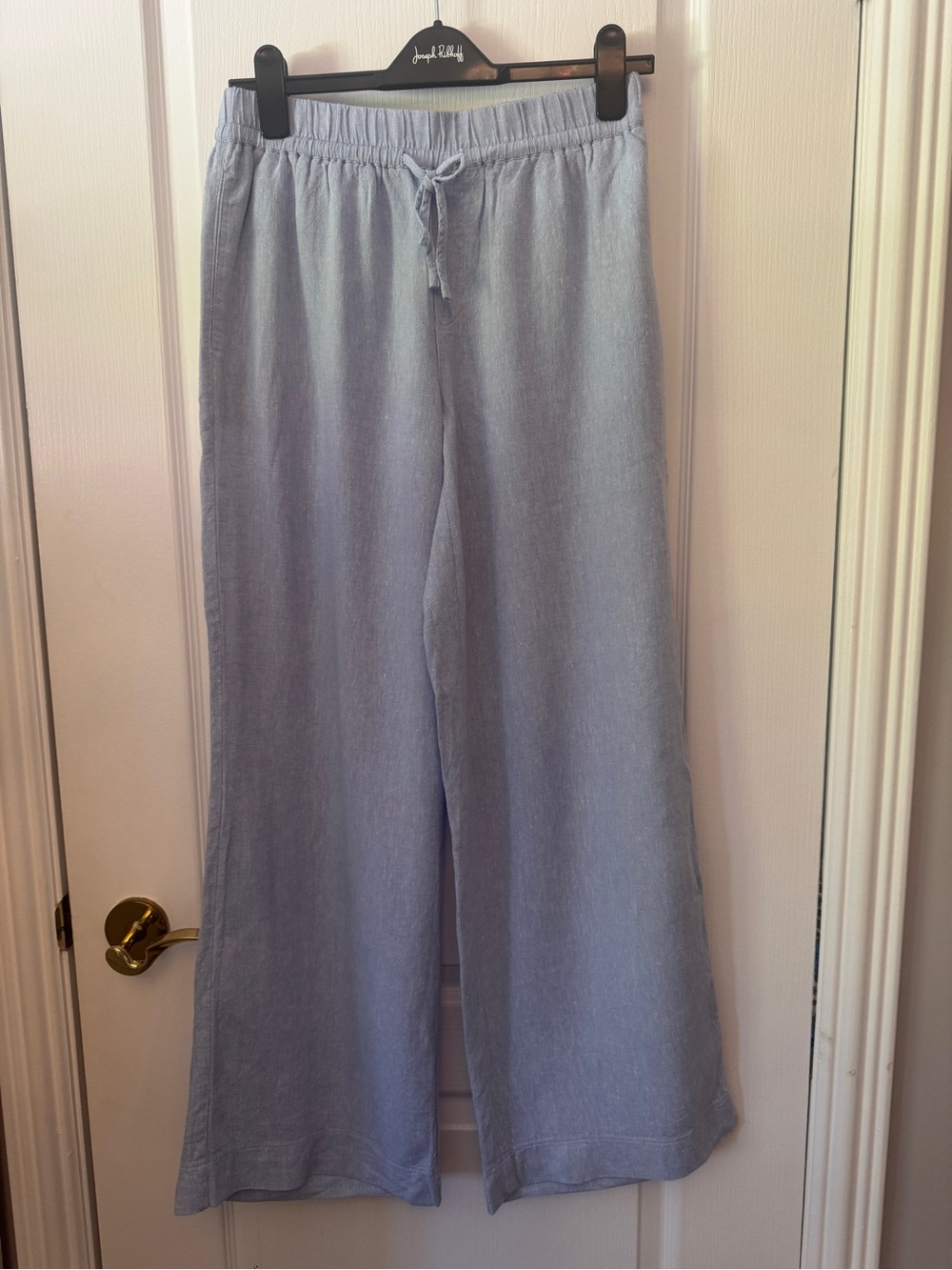 Reitmans. Linen Light Blue Wide Leg Drawstring Pants